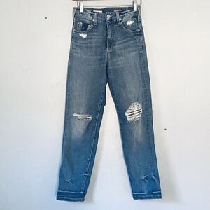 Anthropologie Pilcro Jeans Womens 26 Blue Distressed Classic Grunge Boho USA